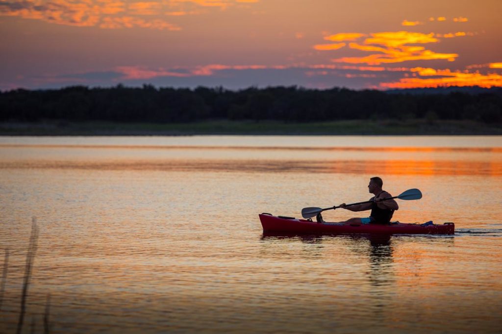 Kayaker on Lake Travis