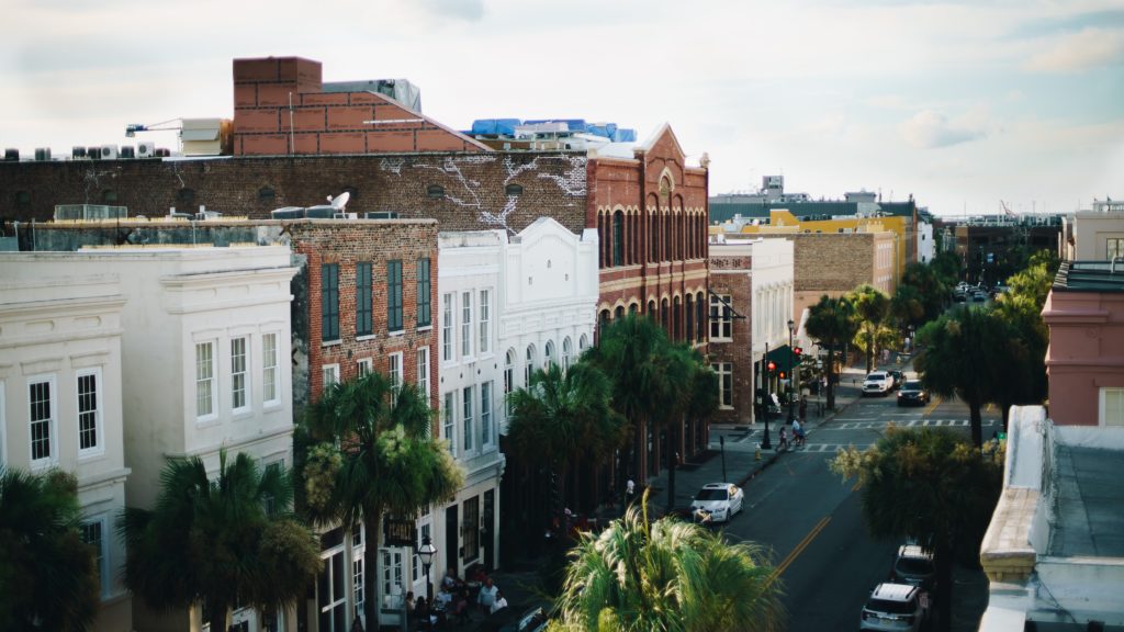 Historic buildings in downtown Charleston.