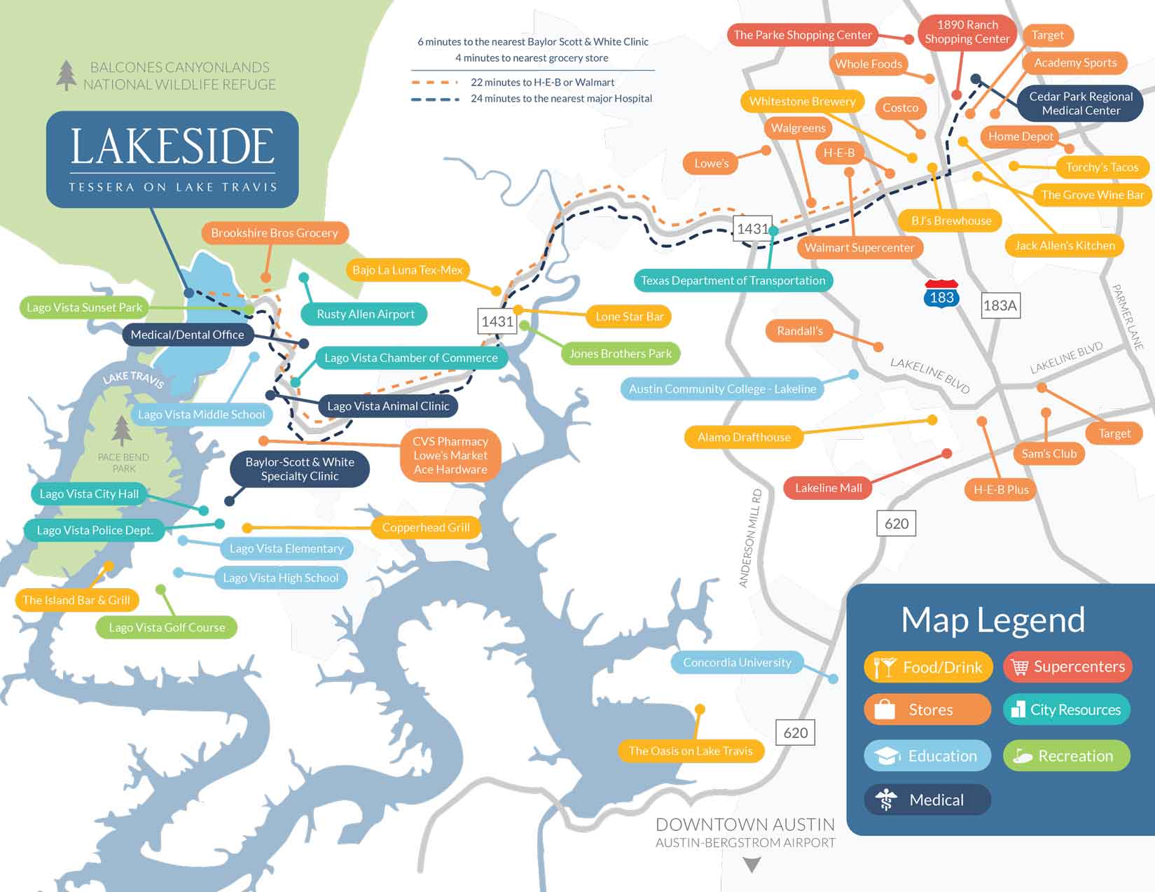 Lakeside Tessera on Lake Travis location map